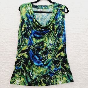 Blouse Brazilcore Cowl Resort Cruise Whimsycore Mob Wife Jungle Safari Y2K Sz L